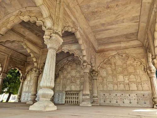 Sawan Pavilion in the Red Fort (Lal Qila) in Delhi in India