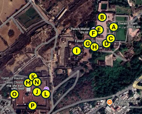 Map of the Backpack and Snorkel Self-Guided Walking Tour of Fatehpur Sikri in India