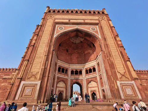 Buland Darwaza Gate at Jama Masjid at Fatehpur Sikri Fort between Agra and Jaipur in India