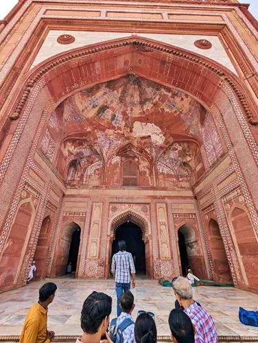 The Iwan (Sanctuary Portal) at Jama Masjid at Fatehpur Sikri Fort in India