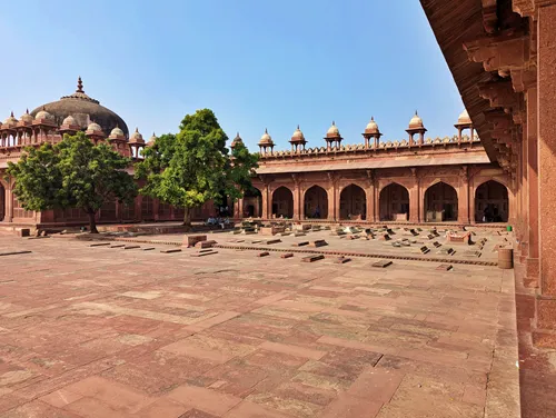 Royal Cemetery with Tomb of Islam Khan at Jama Masjid at Fatehpur Sikri Fort in India