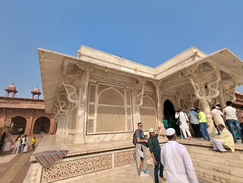 Tomb of Sheikh Salim Chishti at Jama Masjid at Fatehpur Sikri Fort in India
