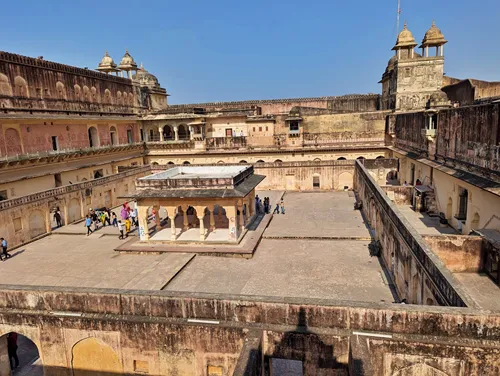Baradari (The Twelve-Door Pavilion) in Amber Palace in Jaipur in India
