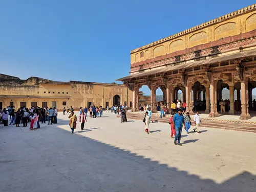 Diwan-i-Aam (Hall of Public Audience) in Amber Palace in Jaipur in India