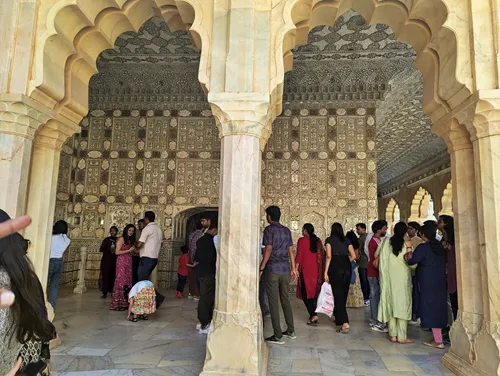 Diwan-i-Khas (Hall of Private Audience) in Amber Palace in Jaipur in India