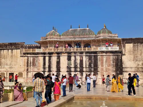 Suhag Mandir (Temple of Good Fortune) in Amber Palace in Jaipur in India