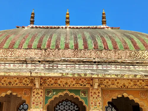 Suhag Mandir (Temple of Good Fortune) in Amber Palace in Jaipur in India