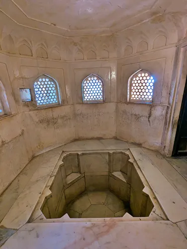 Hammam (Royal Bathhouse) in Amber Palace in Jaipur in India