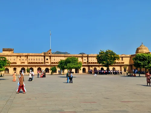 Jaleb Chowk (The First Courtyard) in Amber Palace in Jaipur in India