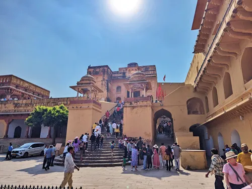 Sinh Pol (Lion Gate) in Amber Palace in Jaipur in India