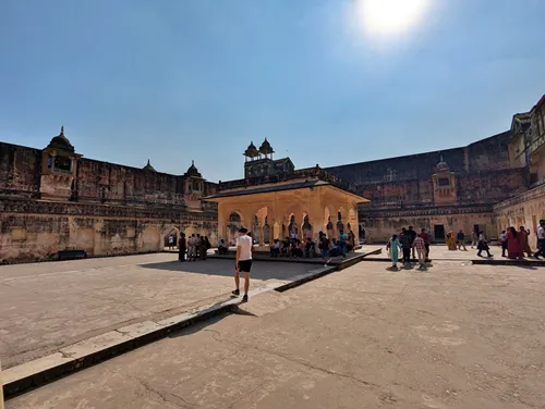 Palace of Man Singh I (The Fourth Courtyard) in Amber Palace in Jaipur in India