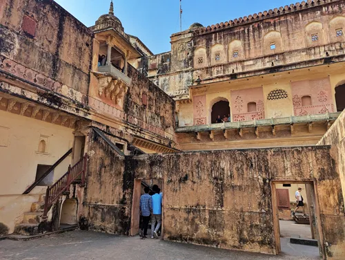 Palace of Man Singh I (The Fourth Courtyard) in Amber Palace in Jaipur in India