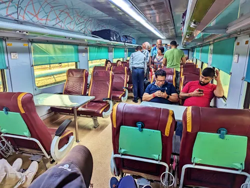 photo of seats in EC Class train in India
