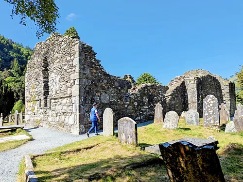 Glendalough Cathedral or St. Peter and St. Pauls' Cathedral at Glendalough monastic site in Ireland