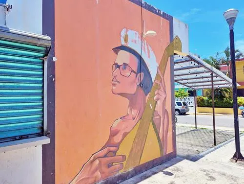 Mural at Mercado Isla Colonia in Isla Mujeres