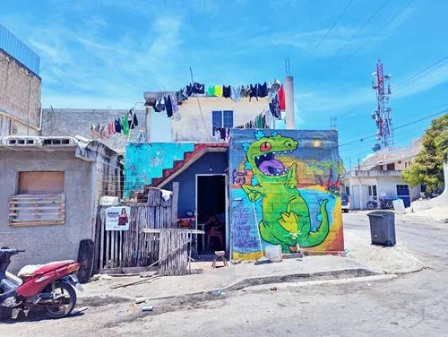 Mural at ayo Alcatraz in Isla Mujeres