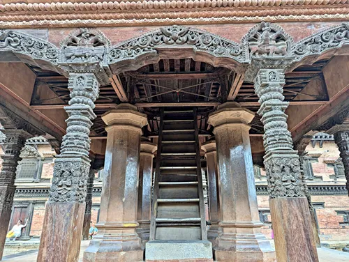 Chyasalin Mandap Pavilion and Layaku Hiti in Bhaktapur Durbar Square, Kathmandu