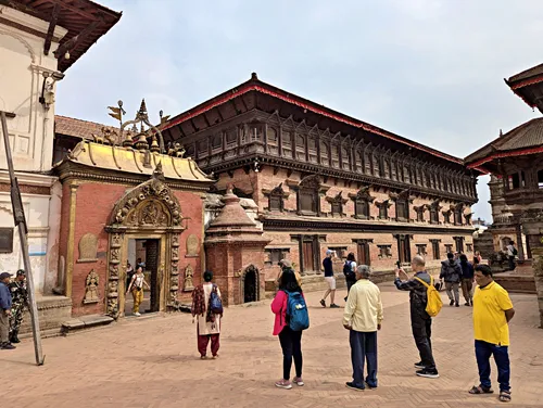 The Golden Gate and 55 Windows Palace in Bhaktapur Durbar Square in Kathmandu