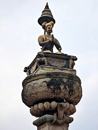 Statue of King Bhupatindra Malla in Bhaktapur Durbar Square, Kathmandu