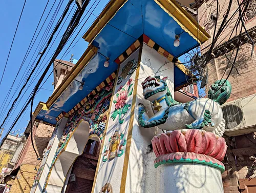 Southern Entrance Gate in the Boudhanath Stupa area, Kathmandu