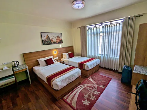Bedroom of the Magnificent Hotel in Thamel, Kathmandu