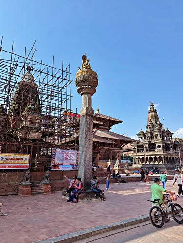 King Yognarendra Malla Statue in Patan Durbar Square, Kathmandu