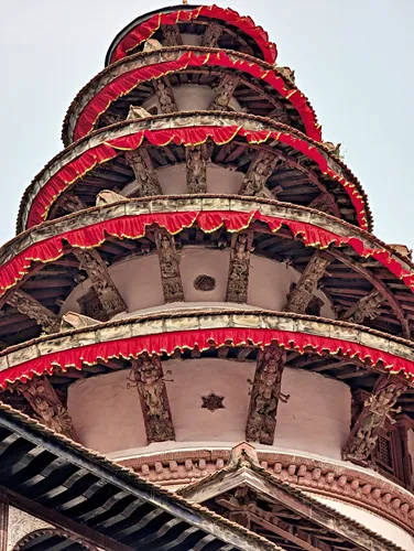 Bilas Mandir at Plaza in Front of the Private Royal Quarters and Bilas Mandir in Hanuman Dhoka Palace at Kathmandu Durbar Square in Thamel, Kathmandu