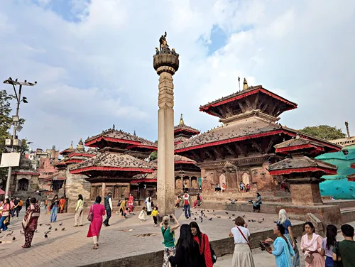 King Pratap Malla Column at Kathmandu Durbar Square in Thamel, Kathmandu