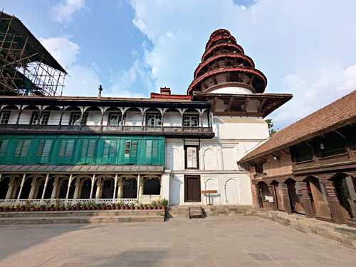 Plaza in Front of the Private Royal Quarters with Bilas Mandir at Kathmandu Durbar Square in Thamel, Kathmandu