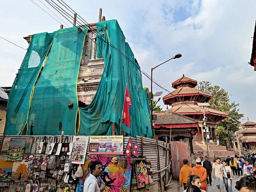 Stone Vishnu Temple at Kathmandu Durbar Square in Thamel, Kathmandu