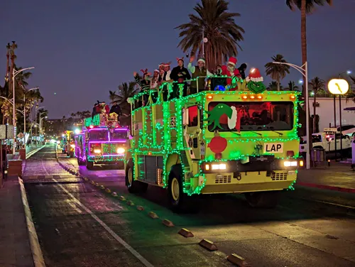 Christmas car parade near the Malecon in La Paz, Mexico
