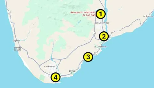 Map of the Los Cabos area