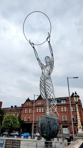 Nuala with the Hula / Beacon of Hope in Belfast in Northern Ireland