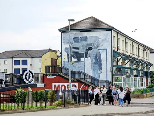 The Saturday Matinee/The Rioter mural in Derry in Northern Ireland