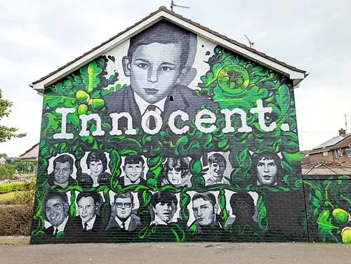 Innocent mural in Derry in Northern Ireland