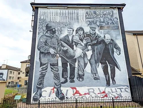 Bloody Sunday Mural in Derry in Northern Ireland