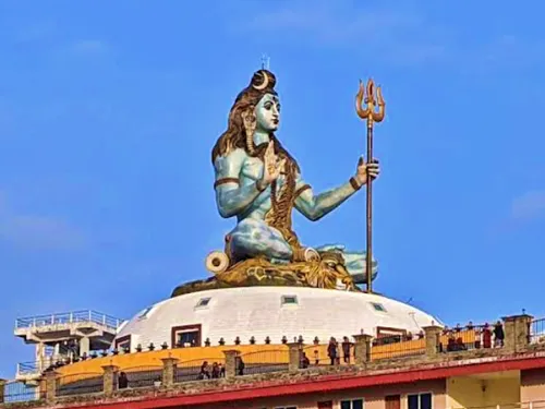 Pumdikot Religious Area with Shiva Statue in Pokhara, Nepal
