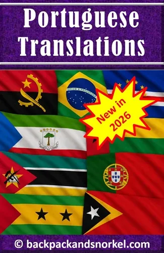 New Portuguese Backpack and Snorkel Travel Guides - Purple Travel Guides in Portuguese