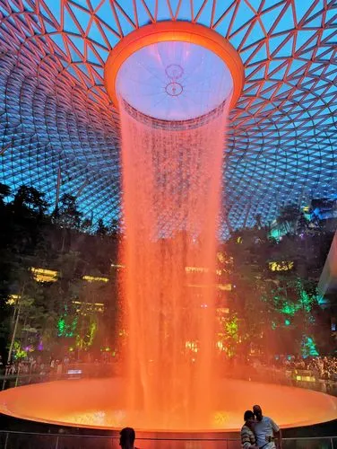 Changi Airport: HSBC Light & Sound Show at Rain Vortex in Jewel in Singapore