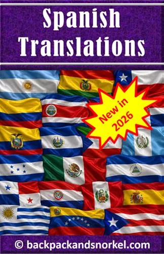 New Spanish Backpack and Snorkel Travel Guides - Purple Travel Guides in Spanish