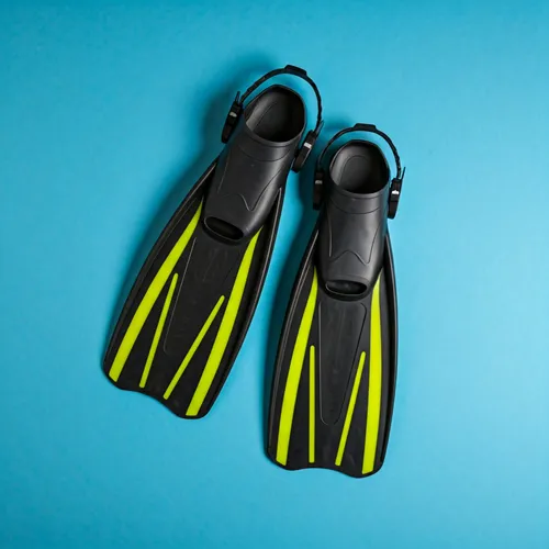 black and yellow Strap-on Fins