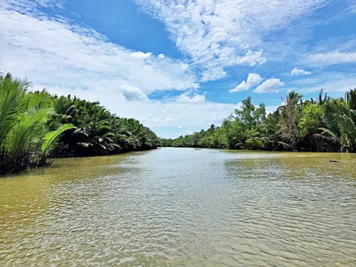 photo of a tributary of the Mekong River near Ben Tre in Vietnam