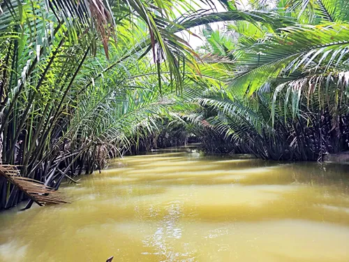 photo of a tributary of the Mekong River near Ben Tre in Vietnam