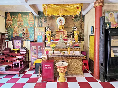 Shrine in Munirensay Temple in Can Tho in Vietnam