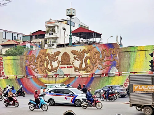 Hanoi Ceramic Mosaic Mural in Vietnam