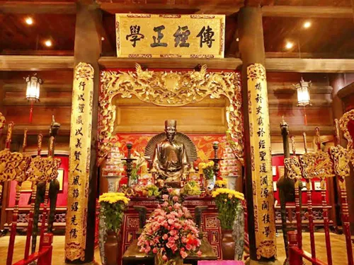 altar in the Temple Of Literature in Hanoi in Vietnam
