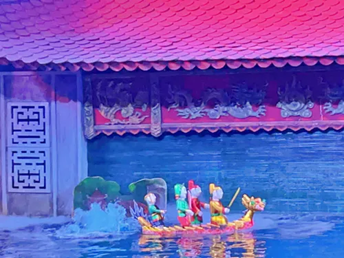 photo of a performance at Thăng Long Water Puppet Theatre in Hanoi in Vietnam