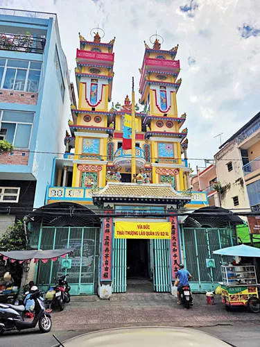 exterior view of Cao Dai Temple in Ho Chi Minh City in Vietnam