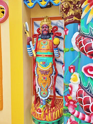 photo of a colorful deity at Cao Dai Temple in Ho Chi Minh City, Vietnam