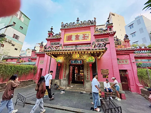 temple inside of Jade Emperor Pagoda in Ho Chi Minh City in Vietnam